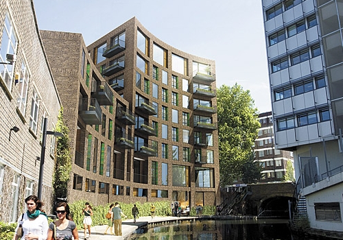 Artist’s drawing of how the new flats will look close to the Regent’s Canal