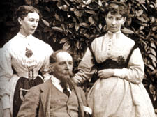 Katey, right, with Mamie photographed with Charles Dickens in 1865