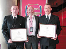 PCs Mark Churms and Michael O’Connor with Chief Superintendent Barry Norman  