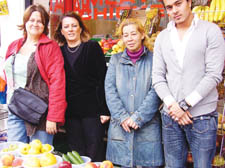 Market move: Shopkeepers outside Super Persia store, which faces the new site. From left, market organiser Stephanie Smith, Rojin Moghadam, Afsaneh Todeh and Shervin Moghadam