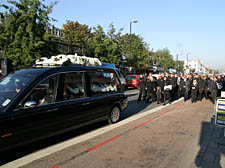 Dainton's funeral, The funeral cortege