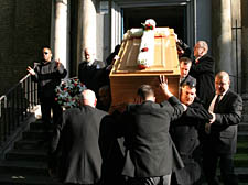 Dainton's funeral, Pallbearers with Dainton's coffin