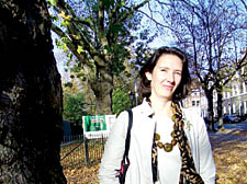 Cllr Kate Dawson with the saved trees 