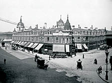 An early photograph of a thriving Smithfield Market
