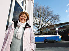 Veronica McGannon outside the site for her new bistro venture, Vee&rsquo;s, opposite the Emirates stadium