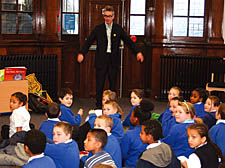 John Hegley entertains pupils