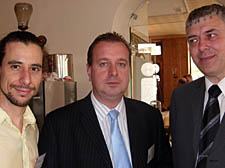 From left, business advisor Joel Kriteman with Kevin Hayden and Steve Flynn, both from Service Point UK 