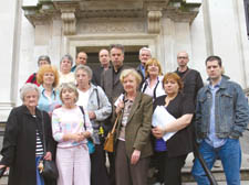 Residents of Sanctuary Hereward sheltered housing and neighbours outside the Town Hall before Wednesday's meeting