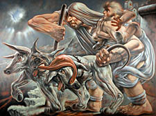 Landlord’s Castle, by Peter Howson – the artist says his paintings should not be misread, and contain images that are ‘very hopeful’