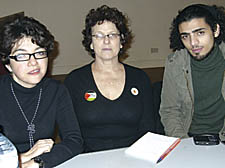 From left, speakers Daphne Barram, Yael Kahn and Mohammed Gueshta