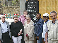 Sharon Kelly (second from left) with local residents at the derelict Royal Mail pub
