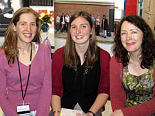 Teacher Natasha Porter with Helen Simpson and Katie Waldegrave (left)