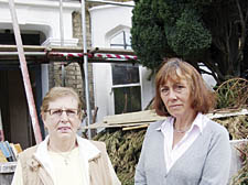 Dr Clarke (right) with neighbour Noreen Potter outside the converted house in Freegrove Road