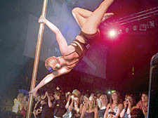Contestant Tracey Simmonds, performing at the 2008 UK Pole Dance competition at Scala where she came second