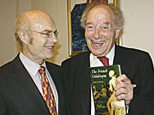 Publisher Michael Chambers, left, with his uncle, Sean Graham