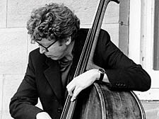 Councillor and musician Martin Klute playing the double bass