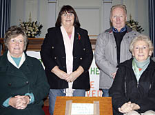   Parishioners Mary Brennan, Barbara Caroll, Shean Caroll and Joan Lynne with the time capsule at St Mellitus Church in Tollington Park 