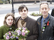 Katherine Doyle and Tom Freeman with Peter Tatchell