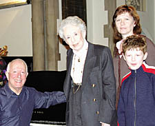 David Carhart and Mr Louries widow Wiera, daughter Alina and nine-year-old grandson Alfie Habershon
