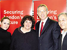 Crossing borders: (l-r) Natalie, Noella and Manuk Ocekci travel from Islington to meet PM Tony Blair in Camden