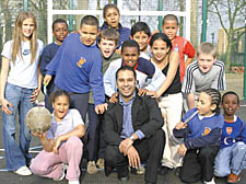 Cllr Raj Chada with children from the Lismore Circus Estate