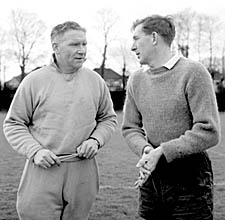 Winning ways: Bill Nicholson with double winning hero Danny Blanchflower