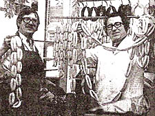Butchers Paul and Frank Corrigan, 1974. The Corrigan family ran 12 stores in the borough