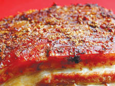 Pork belly and apple sauce