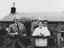 Christopher Grieve (Hugh MacDiarmid) and his wife Valda in the Scottish Borders in 1968 