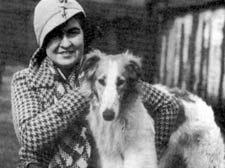 Louis&rsquo; first wife Mary, with Betsy the dog
