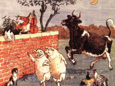 A Picture from the Hey Diddle Diddle Picture book, 1882, drawn by Randolpth Caldecott 