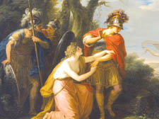 Painting by Angelica Kauffmann, clockwise from top left: Rinaldo and Armida