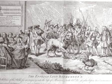 A cartoon depicting the execution of John Byng 