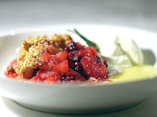 Any fruit can be transformed with a healthy crumble topping