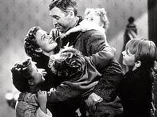 James Stewart as George Bailey, the happily married family man in It’s A Wonderful Life
