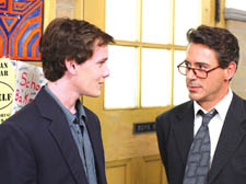 Charlie Bartlett (Anton Yelchin) goes to head to head with principal Gardiner (Robert Downey Jnr)
