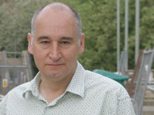 Fabian Watkinson during renovation work last year