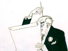 Osbert Lancaster: Osbert Lancaster scratching his head, 1961