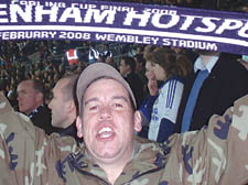 Spurs fans celebrate the win at Wembley 