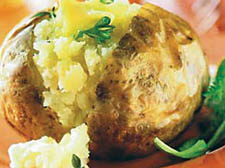 A baked potato is full of goodness, ready for the topping of your choice
