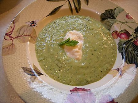 Courgette and mint soup