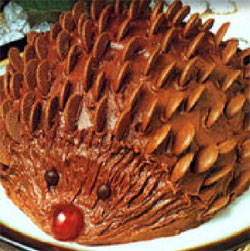 Sticky hedgehog fruit cake