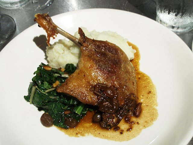Confit of duck with braised savoy cabbage