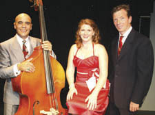 Ray Caruana on double bass with Louisa Parry and Paul Roberts