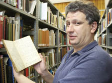 Archivist Tudor Allen at the Local Studies Archive based at Holburn Library.