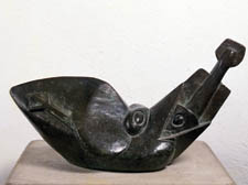 Henri Gaudier-Brzeska, Bird Swallowing a Fish, 1914 (cast made in 1964) Bronze 31.7 x 60 x 29 cm Kettle&rsquo;s Yard, University of Cambridge Photo Peter Mennim 