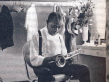 Louis Armstrong in a dressing room in Las Vegas nine months before his death. 