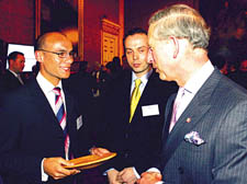 Marlon Richardson meets Prince Charles at the St James's Park event 