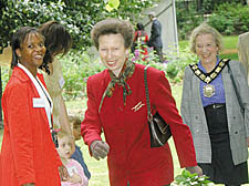 Princess Anne with the university’s estate’s surveyor, Suzanne Spooner and Mayor Dawn Somper