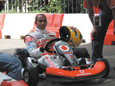F1 sensation takes to a more sedate form of transport at a specially designed course in Brunswick Gardens 